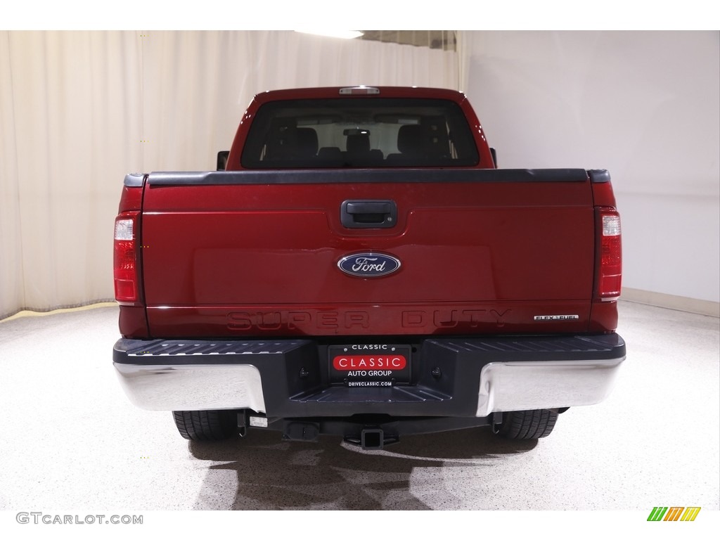 2015 F250 Super Duty XLT Super Cab 4x4 - Ruby Red / Adobe photo #19