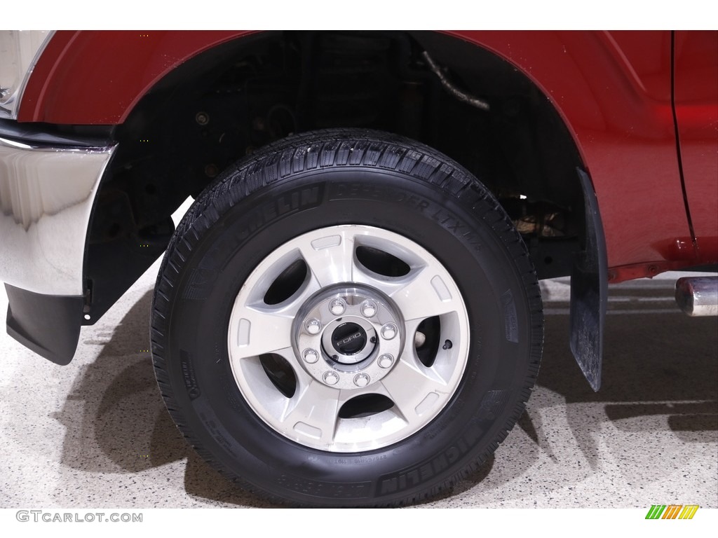 2015 F250 Super Duty XLT Super Cab 4x4 - Ruby Red / Adobe photo #21