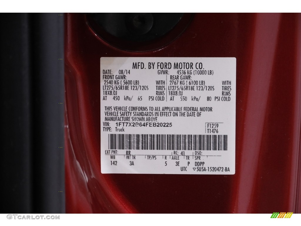2015 F250 Super Duty XLT Super Cab 4x4 - Ruby Red / Adobe photo #22