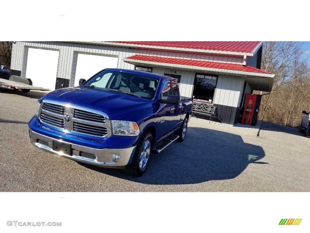 2014 1500 Big Horn Quad Cab 4x4 - Blue Streak Pearl Coat / Black/Diesel Gray photo #32