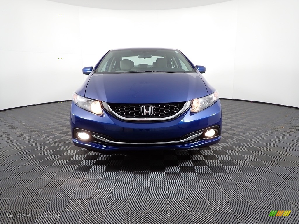 2015 Civic LX Sedan - Dyno Blue Pearl / Gray photo #3