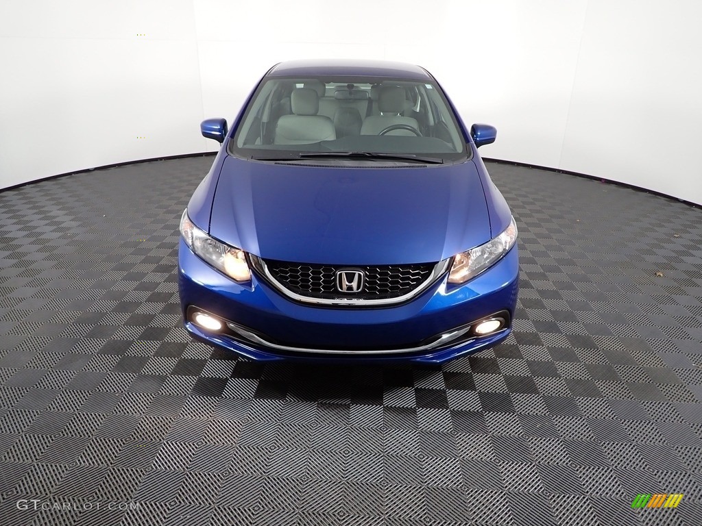 2015 Civic LX Sedan - Dyno Blue Pearl / Gray photo #4