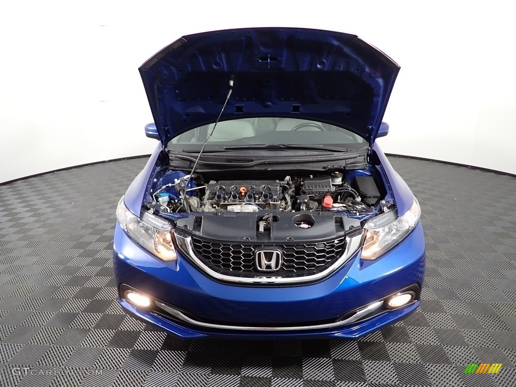2015 Civic LX Sedan - Dyno Blue Pearl / Gray photo #5