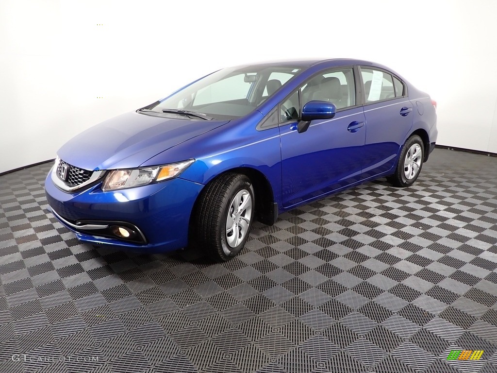 2015 Civic LX Sedan - Dyno Blue Pearl / Gray photo #7