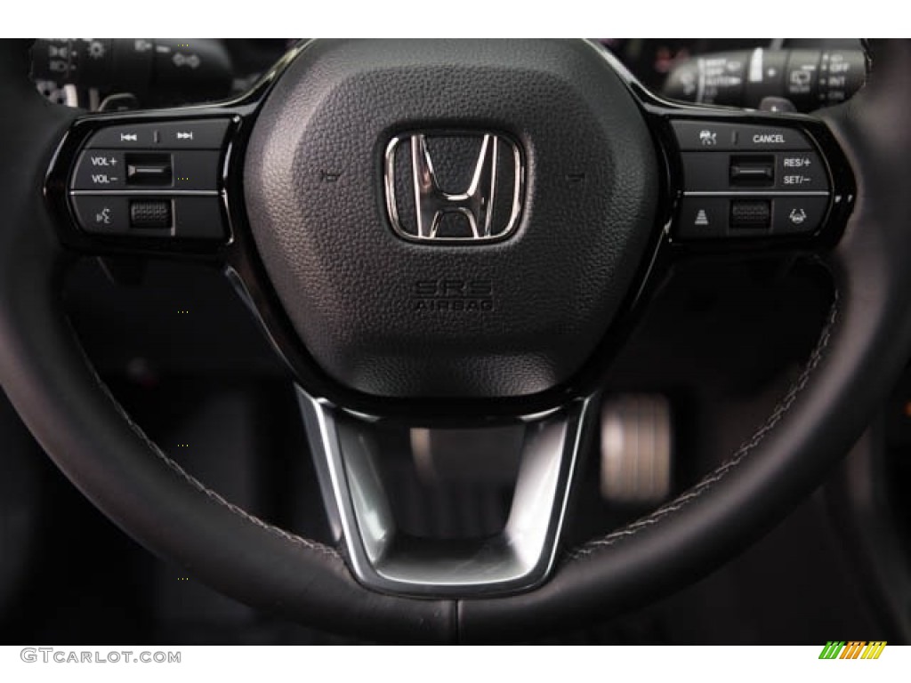2022 Honda Civic Sport Touring Hatchback Black Steering Wheel Photo #143610008