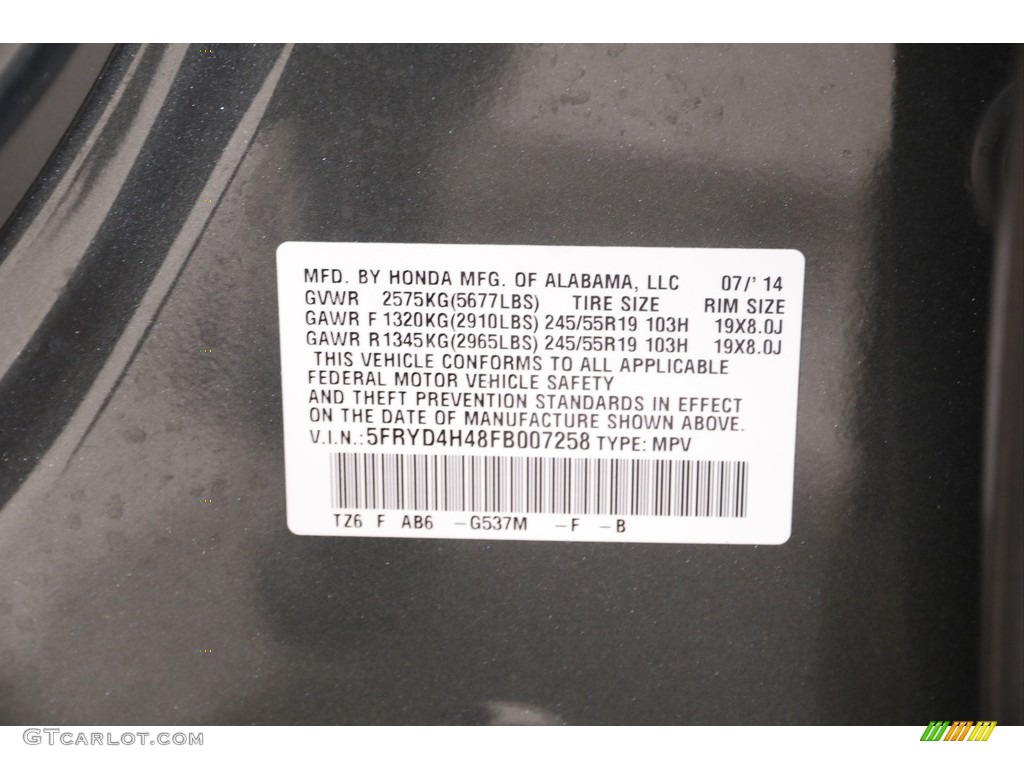 2015 MDX Color Code G537M for Forest Mist Metallic Photo #143611430