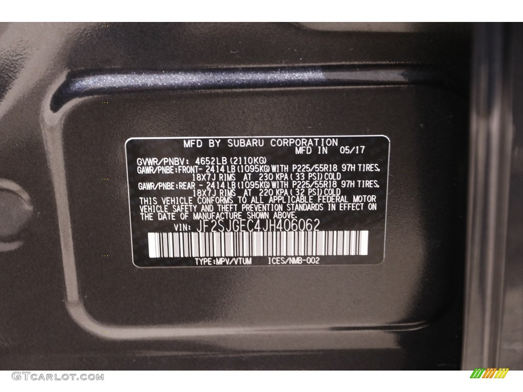 2018 Forester 2.0XT Premium - Dark Gray Metallic / Black photo #25