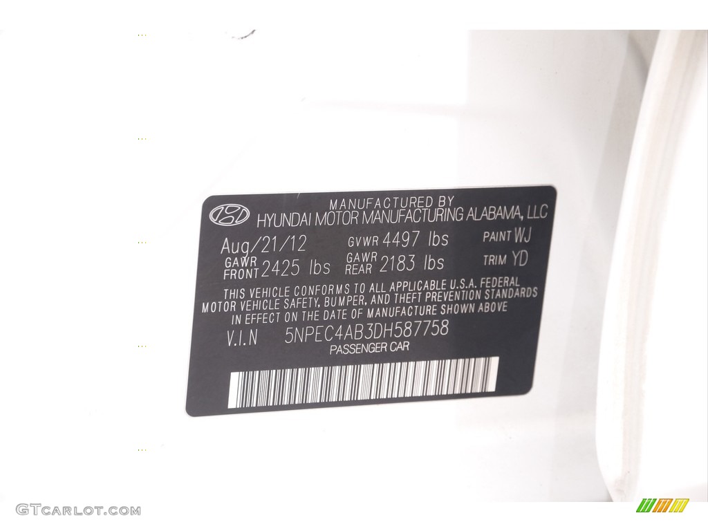 2013 Sonata Limited 2.0T - Shimmering White / Camel photo #18