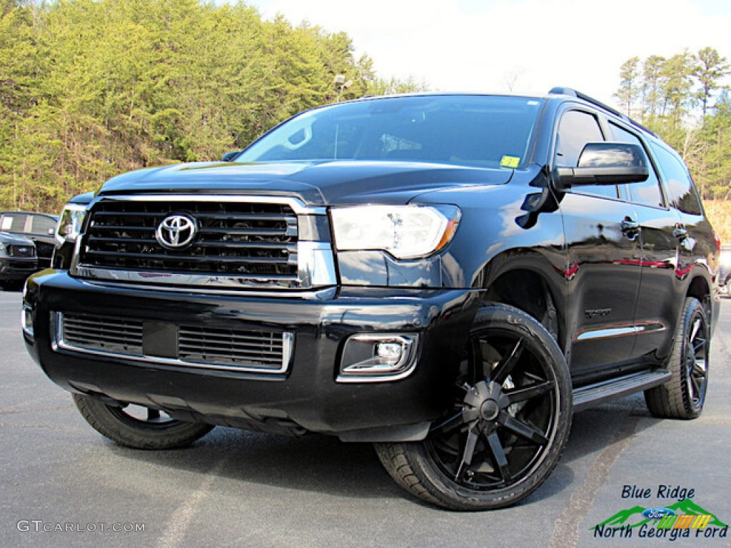 2019 Sequoia TRD Sport 4x4 - Midnight Black Metallic / Black photo #1