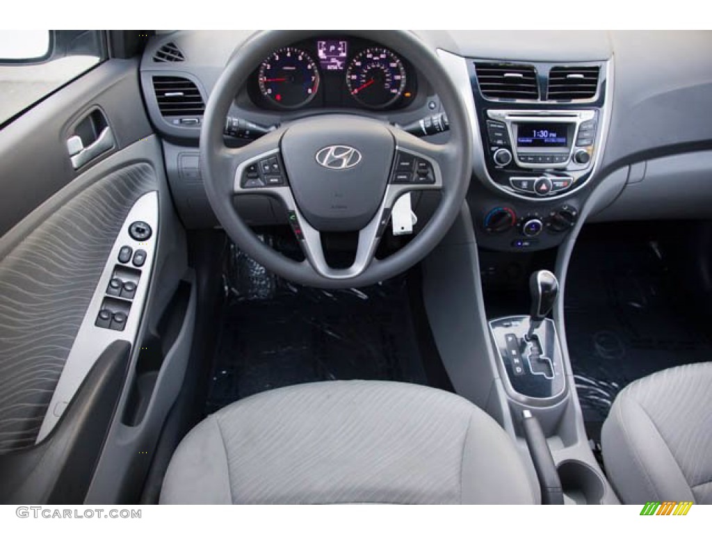 2015 Hyundai Accent GLS Gray Dashboard Photo #143619462
