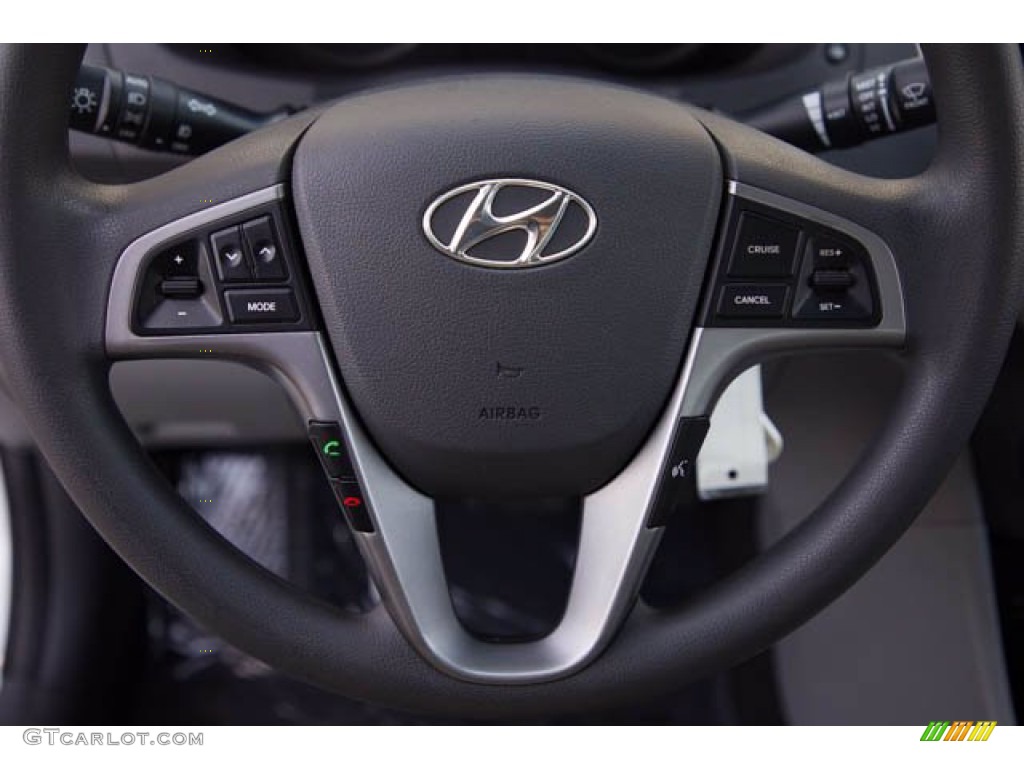 2015 Hyundai Accent GLS Gray Steering Wheel Photo #143619648