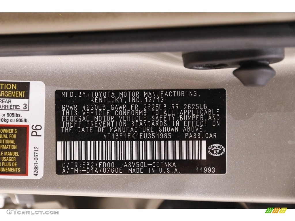 2014 Camry LE - Creme Brulee Metallic / Ivory photo #19