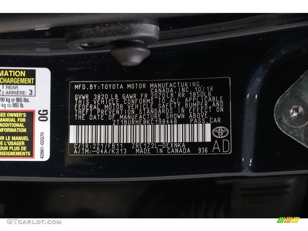 2019 Corolla LE - Galactic Aqua Mica / Ash/Dark Gray photo #18