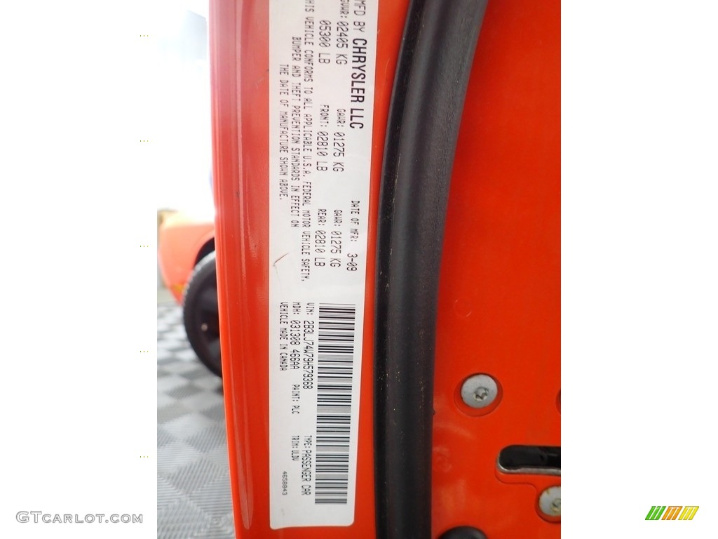 2009 Challenger SRT8 - HEMI Orange / Dark Slate Gray photo #31