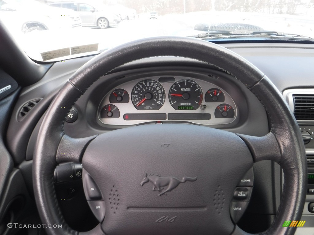 2004 Ford Mustang Mach 1 Coupe Dark Charcoal Steering Wheel Photo #143625682