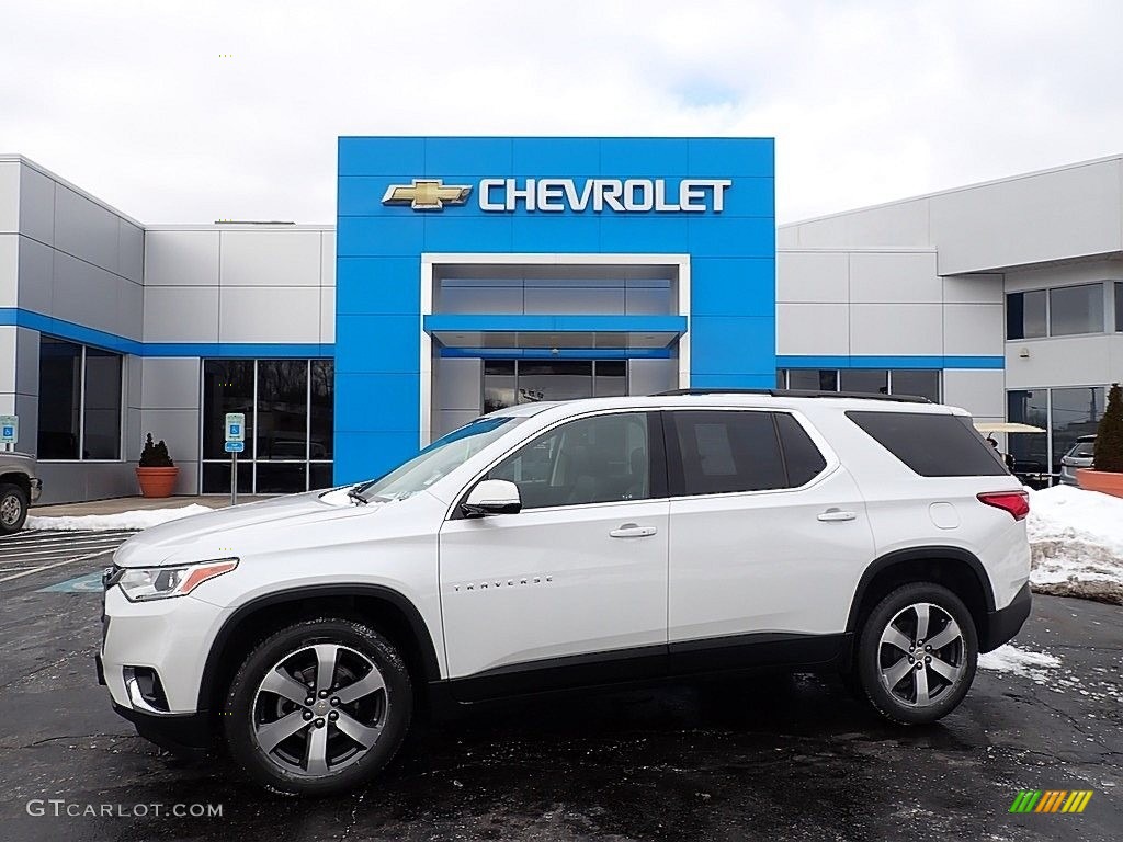Pearl White 2019 Chevrolet Traverse LT AWD Exterior Photo #143627747