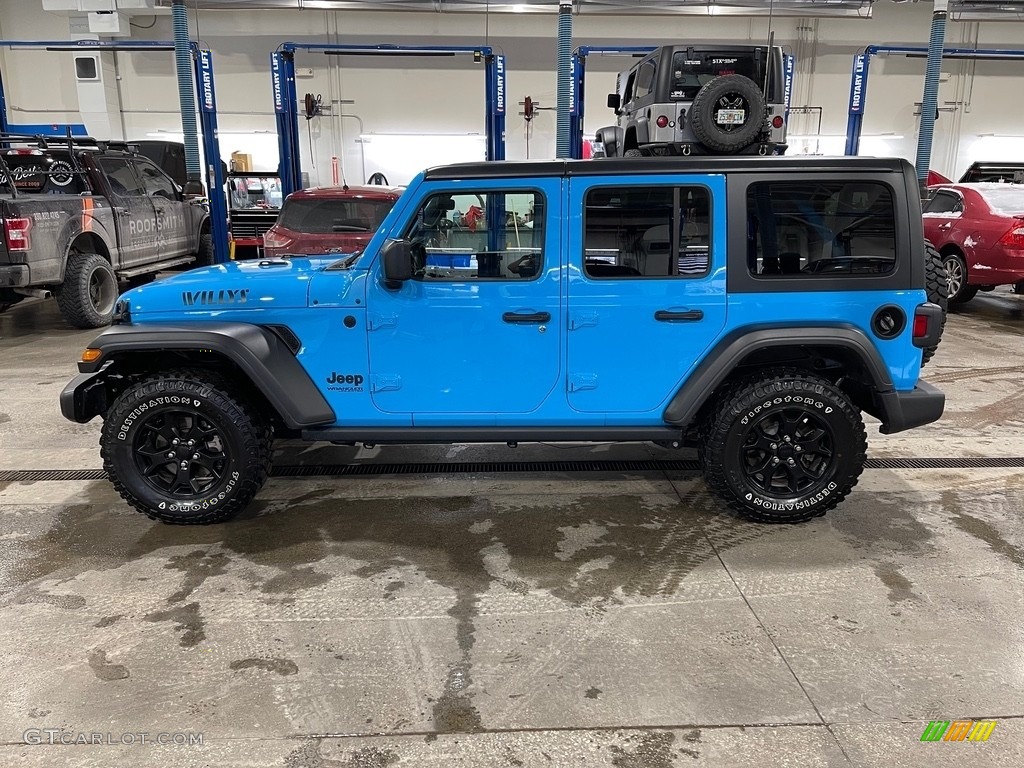 2021 Wrangler Unlimited Willys 4x4 - Chief Blue / Black photo #7