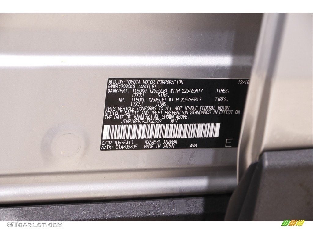2019 RAV4 XLE - Silver Sky Metallic / Light Gray photo #20