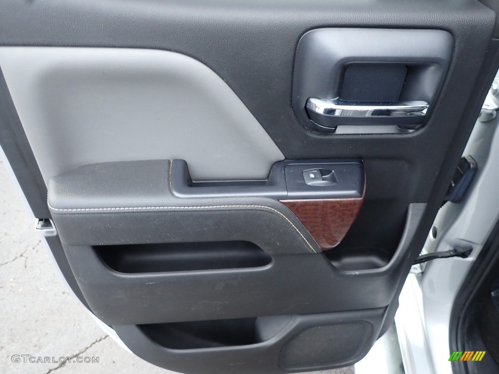 2015 GMC Sierra 2500HD SLT Double Cab 4x4 Jet Black/Dark Ash Door Panel Photo #143636639
