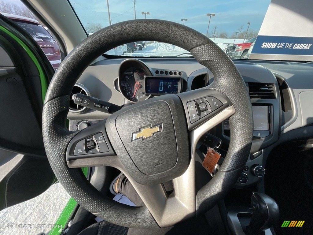 2016 Chevrolet Sonic LT Hatchback Jet Black/Dark Titanium Steering Wheel Photo #143638730