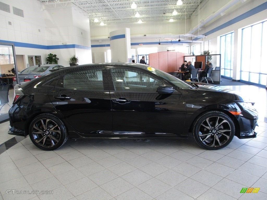 Crystal Black Pearl 2017 Honda Civic Sport Hatchback Exterior Photo #143640170