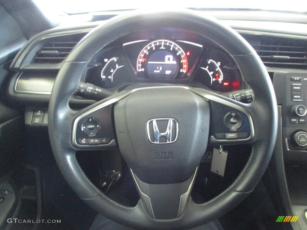 2017 Honda Civic Sport Hatchback Black Steering Wheel Photo #143640407