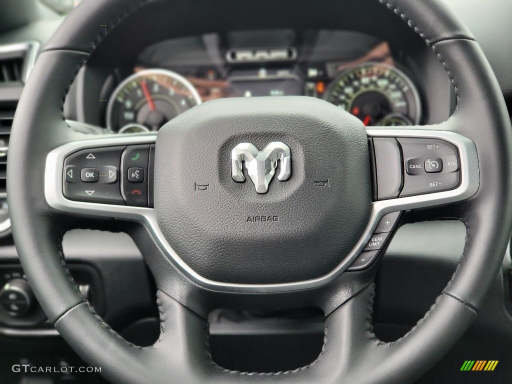 2022 Ram 1500 Big Horn Quad Cab 4x4 Black Steering Wheel Photo #143644984