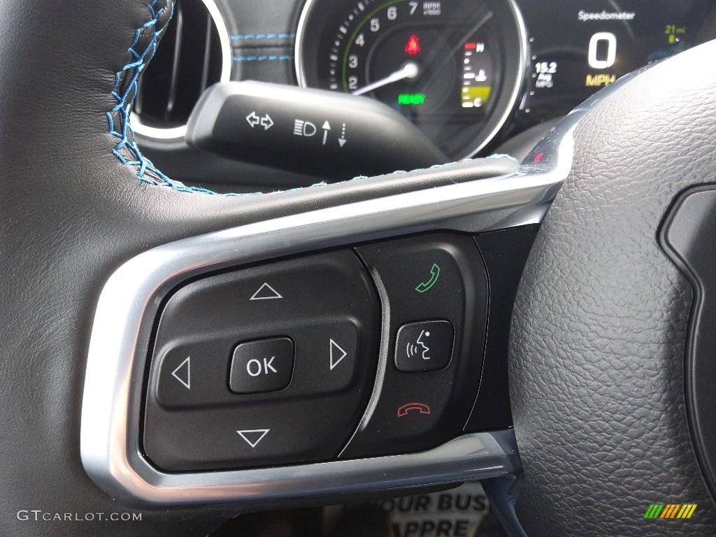 2021 Jeep Wrangler Unlimited Rubicon 4xe Hybrid Black Steering Wheel Photo #143645314