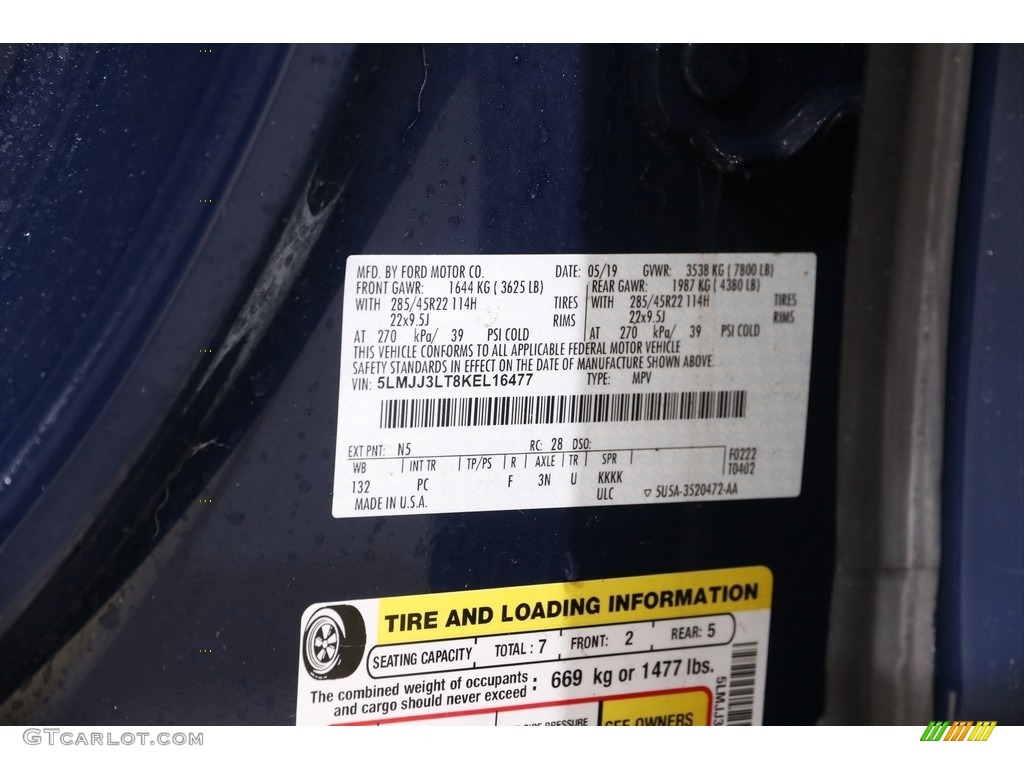 2019 Navigator Color Code N5 for Rhapsody Blue Photo #143645662