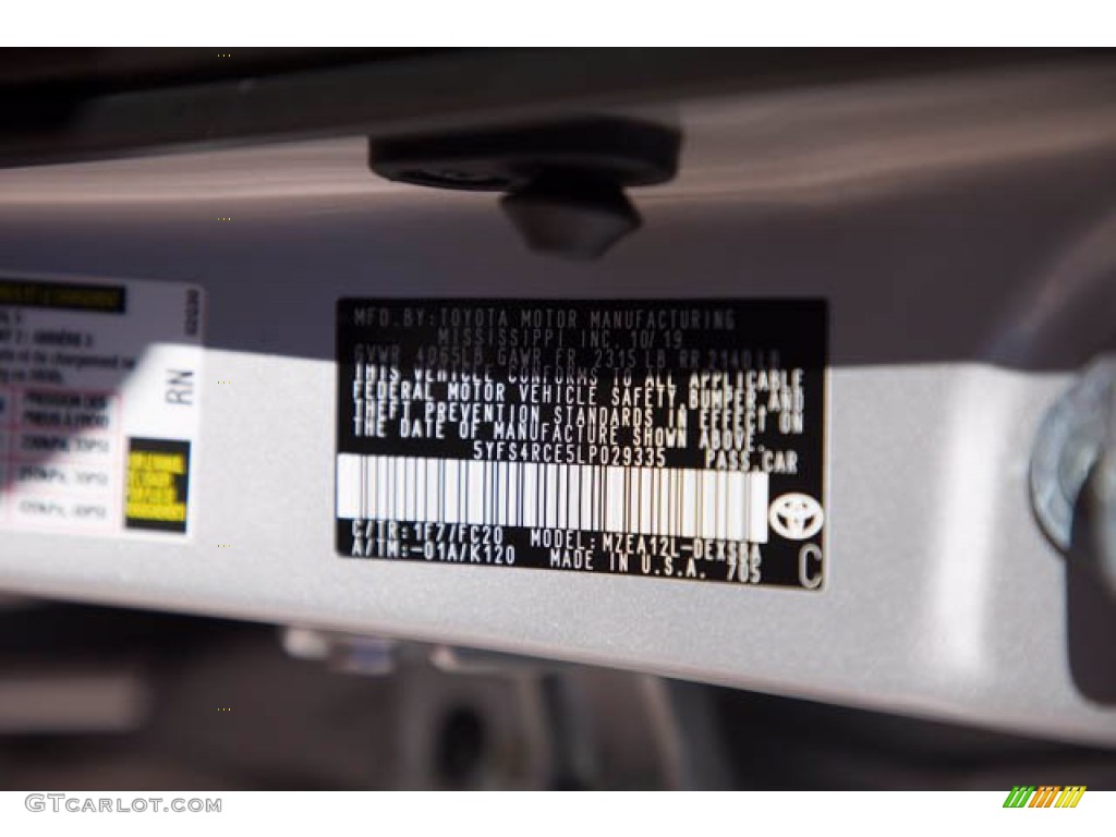 2020 Corolla SE - Classic Silver Metallic / Black photo #38