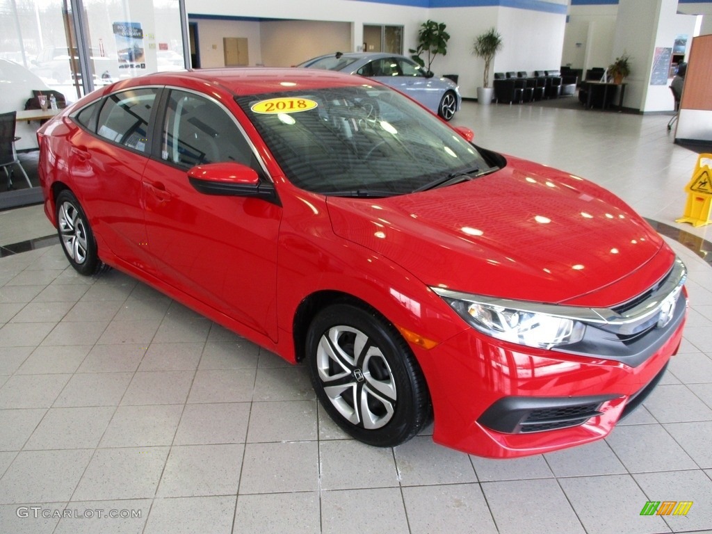 Rallye Red 2018 Honda Civic LX Sedan Exterior Photo #143648163