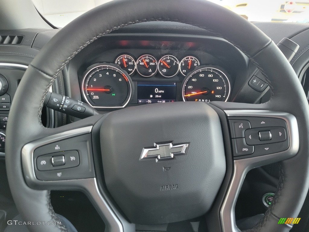 2022 Chevrolet Silverado 1500 Limited LT Trail Boss Crew Cab 4x4 Jet Black Steering Wheel Photo #143650521