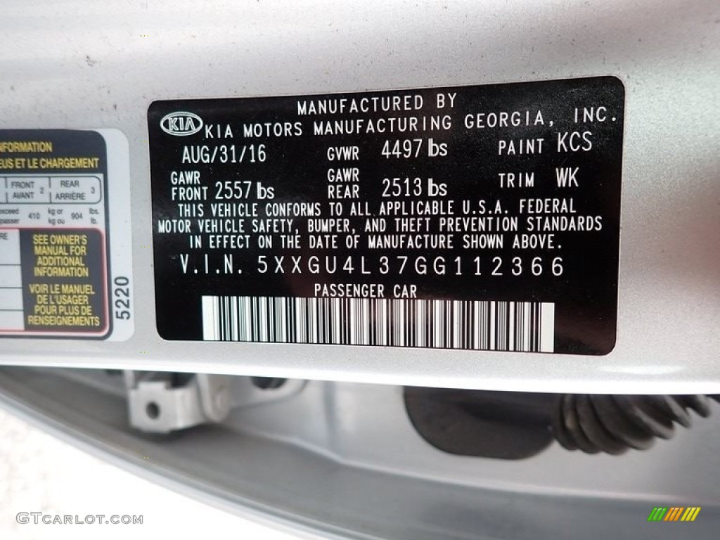 2016 Optima Color Code KCS for Sparkling Silver Photo #143661444