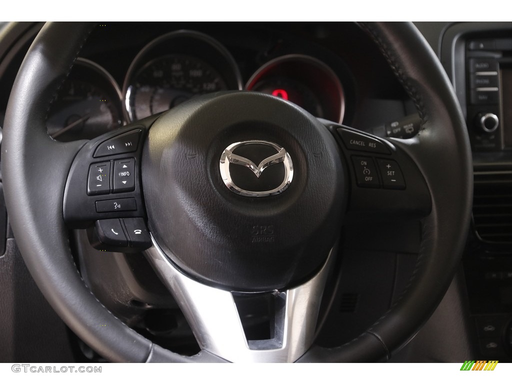 2015 Mazda CX-5 Grand Touring AWD Black Steering Wheel Photo #143663967