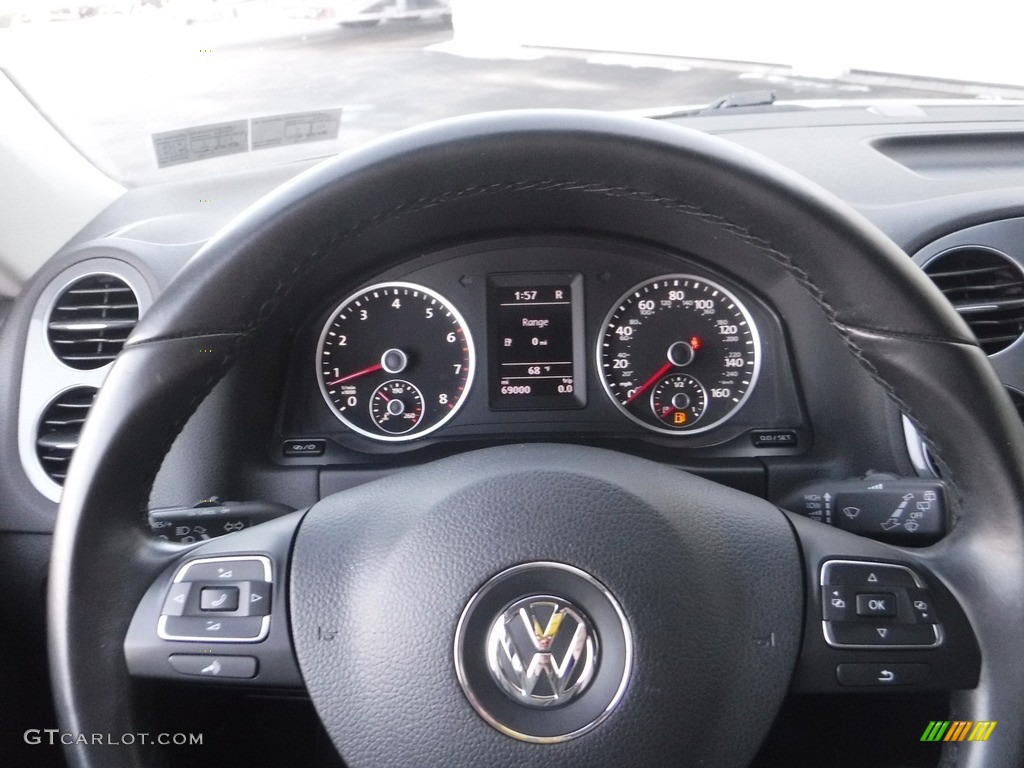 2016 Volkswagen Tiguan SE 4MOTION Charcoal Steering Wheel Photo #143665728