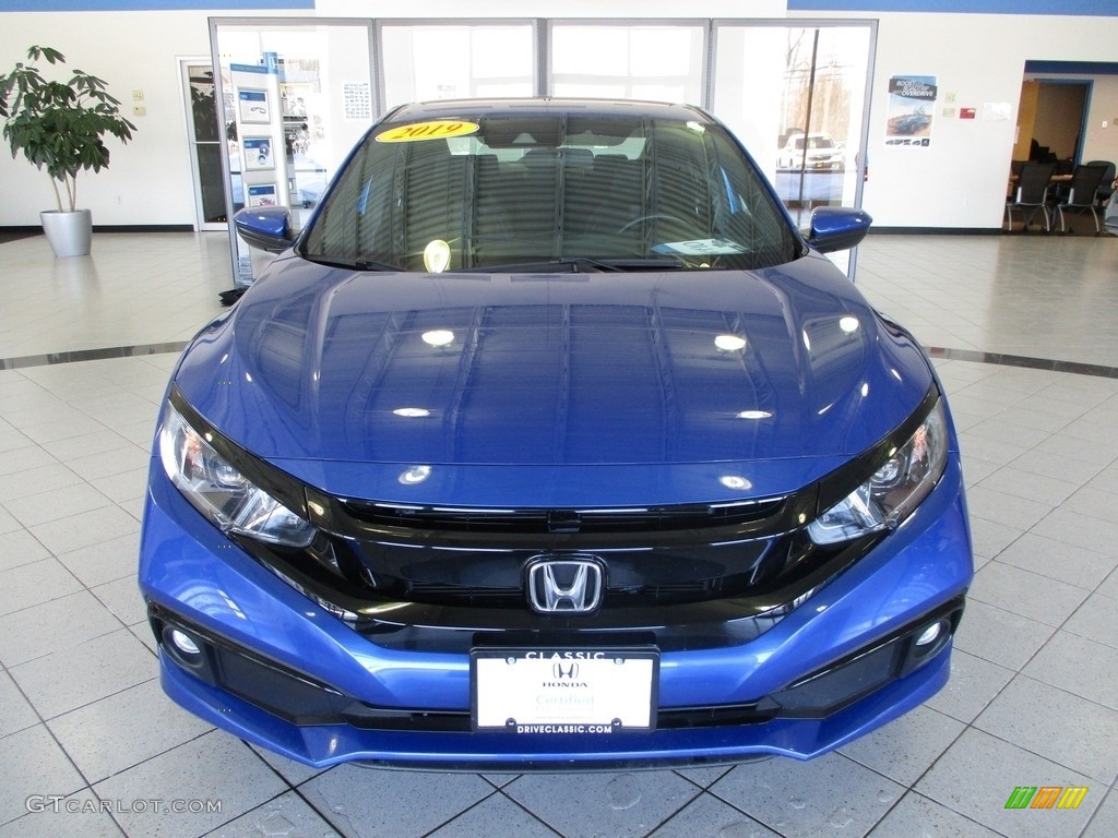 2019 Civic Sport Sedan - Agean Blue Metallic / Black photo #2