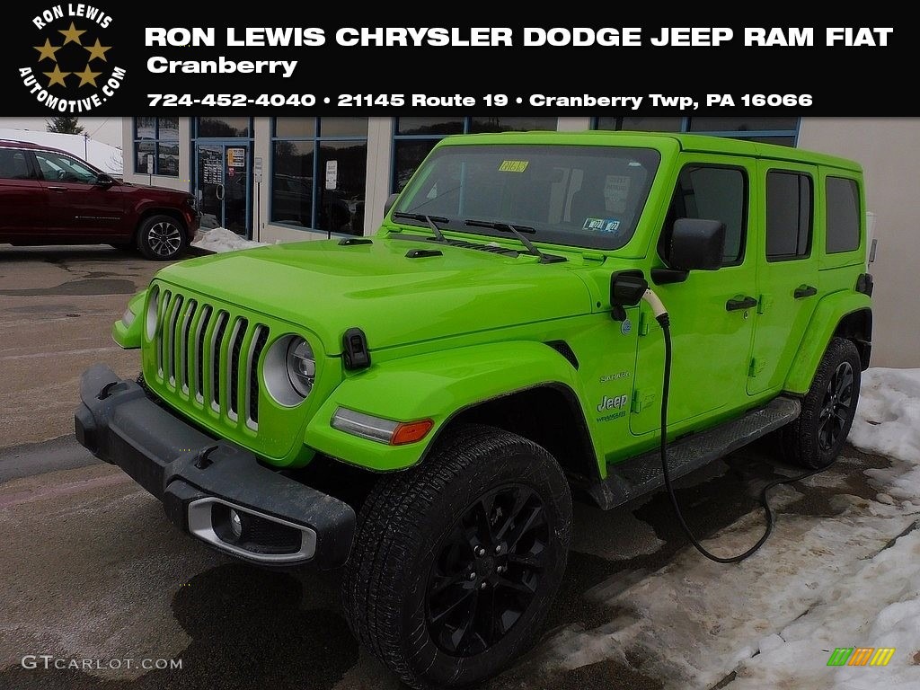 2021 Wrangler Unlimited Sahara 4xe Hybrid - Limited Edition Gecko / Black photo #1