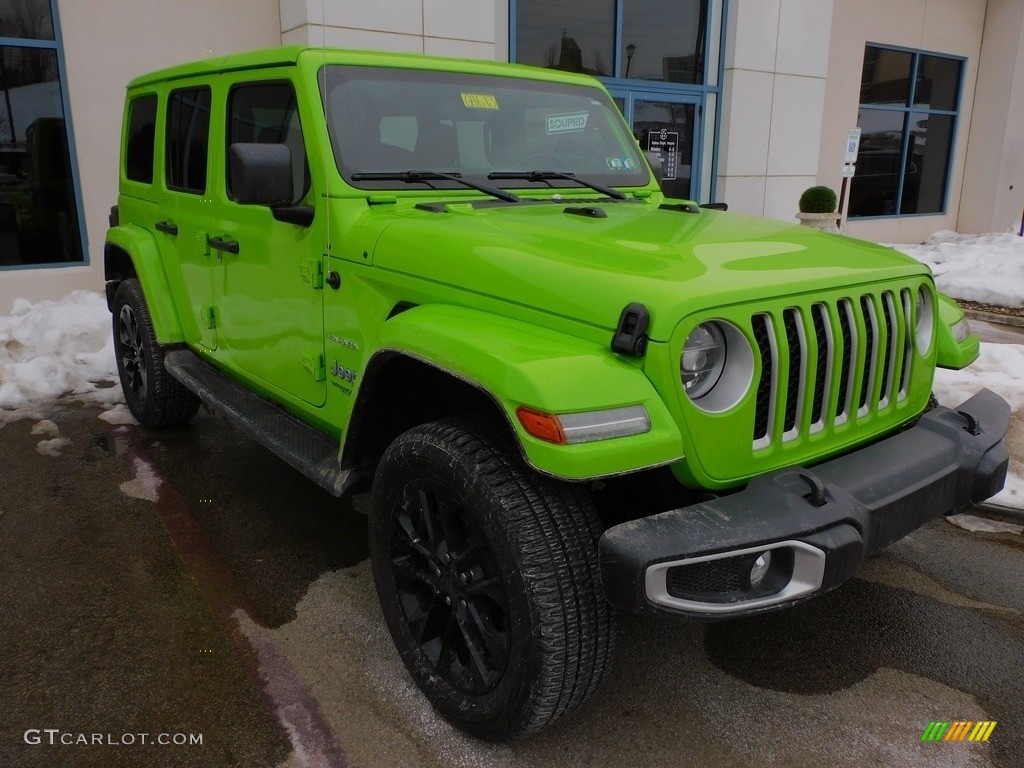 Limited Edition Gecko 2021 Jeep Wrangler Unlimited Sahara 4xe Hybrid Exterior Photo #143667786