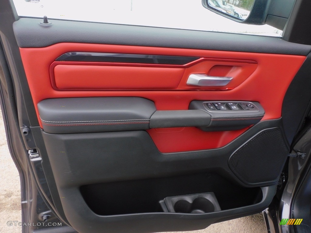 2022 Ram 1500 Rebel Crew Cab 4x4 Black/Red Door Panel Photo #143668412