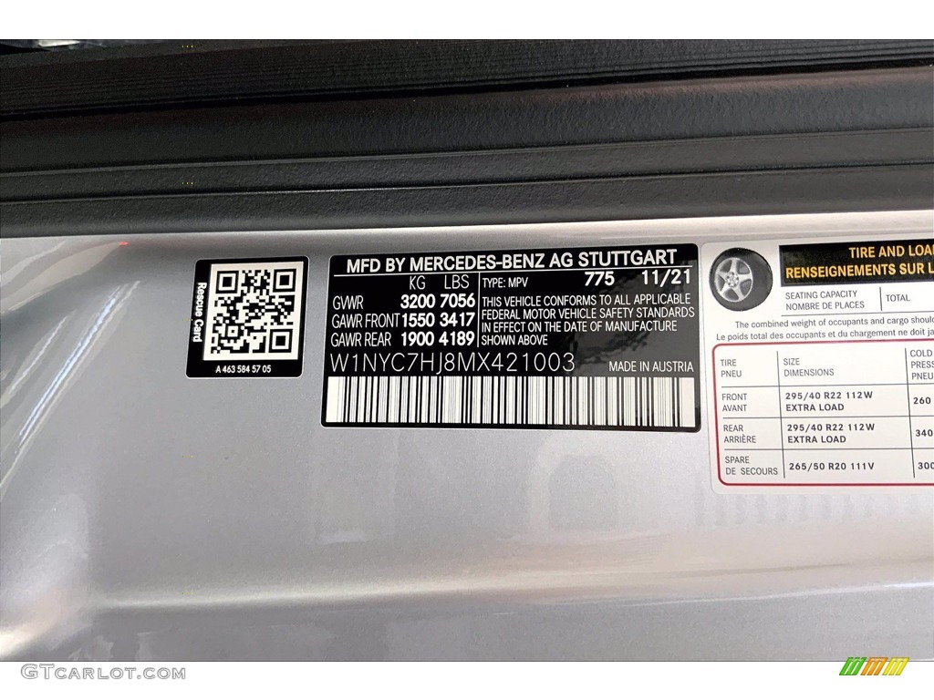 2021 G Color Code 775 for Iridium Silver Metallic Photo #143668715