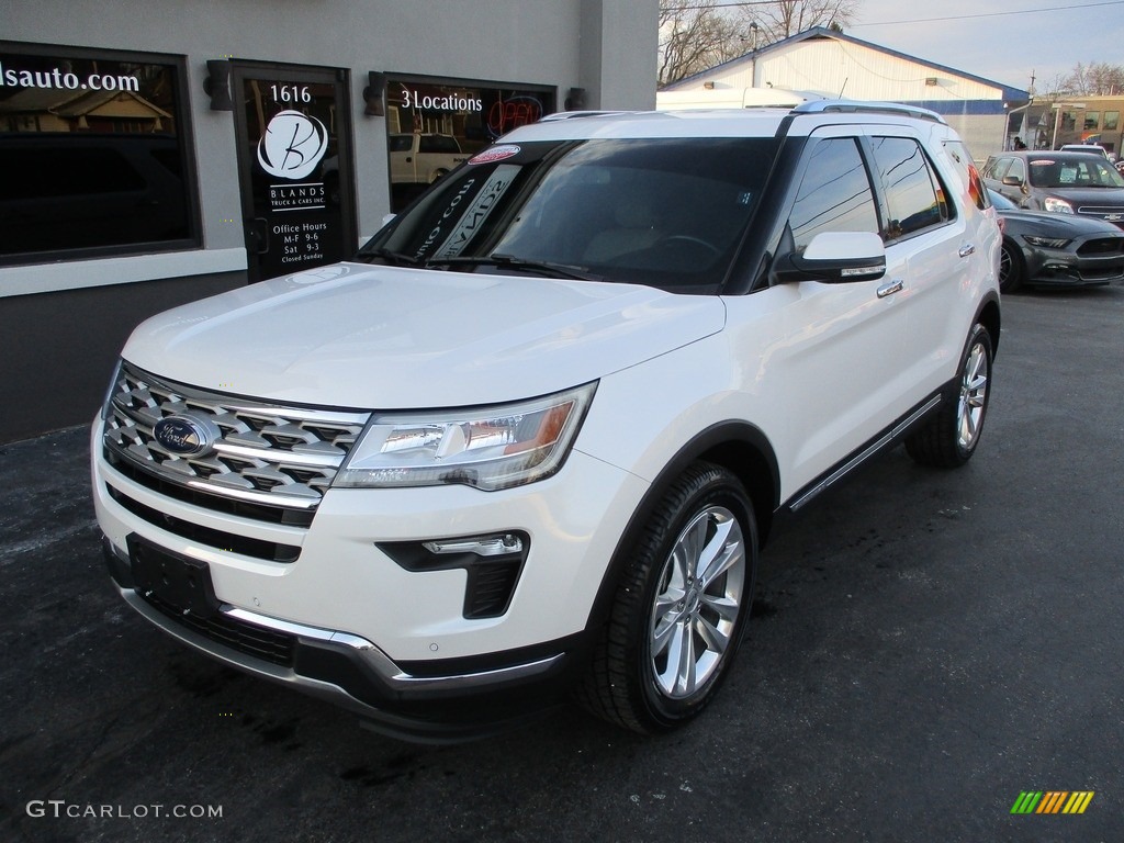 2018 Explorer Limited 4WD - White Platinum / Medium Stone photo #2
