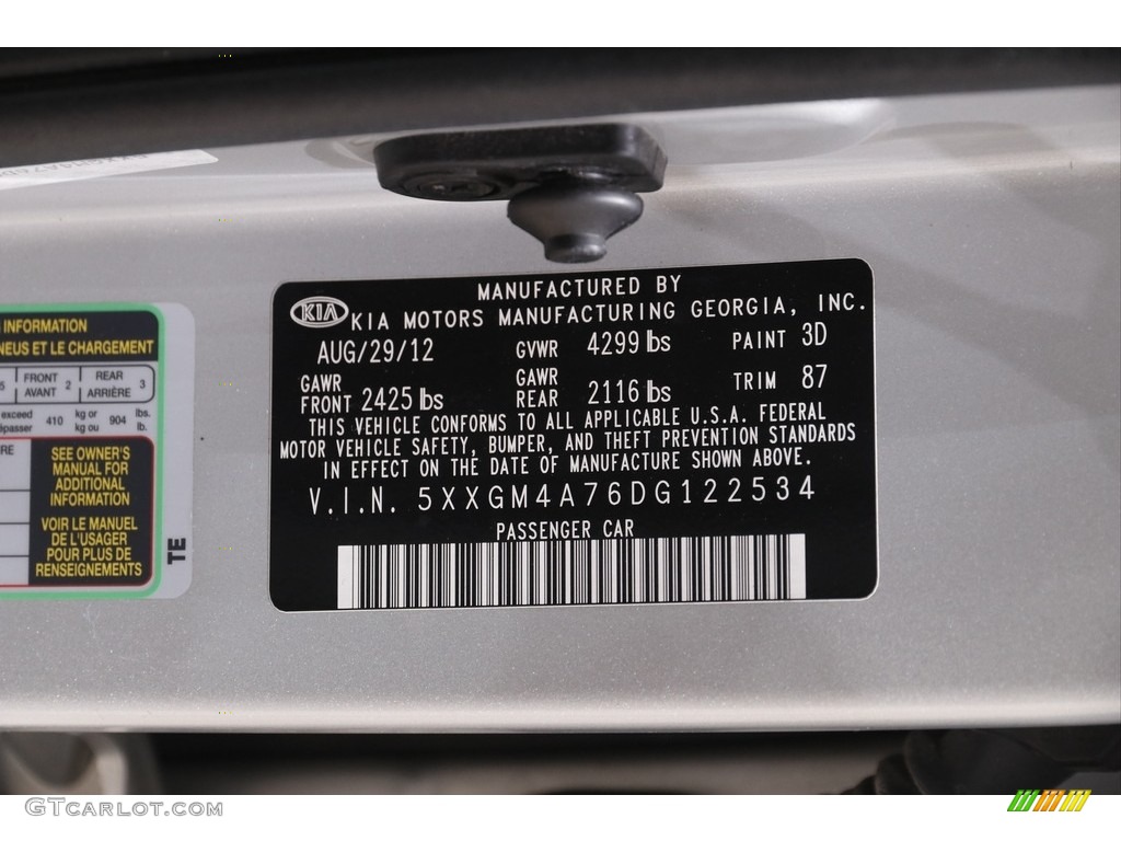 2013 Optima LX - Bright Silver Metallic / Gray photo #19