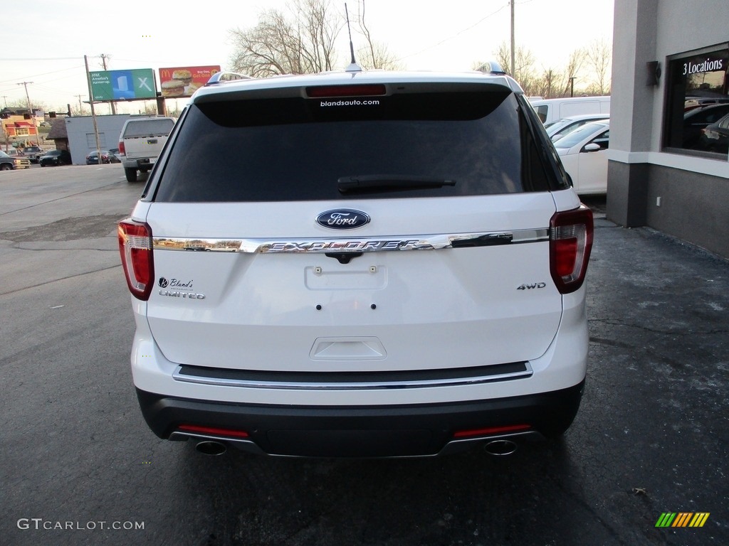 2018 Explorer Limited 4WD - White Platinum / Medium Stone photo #35