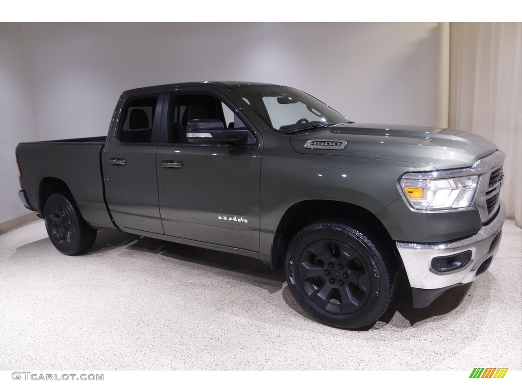 2021 1500 Big Horn Quad Cab 4x4 - Olive Green Pearl / Diesel Gray/Black photo #1
