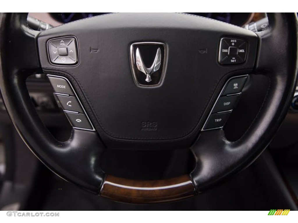 2013 Hyundai Equus Signature Jet Black Steering Wheel Photo #143672640