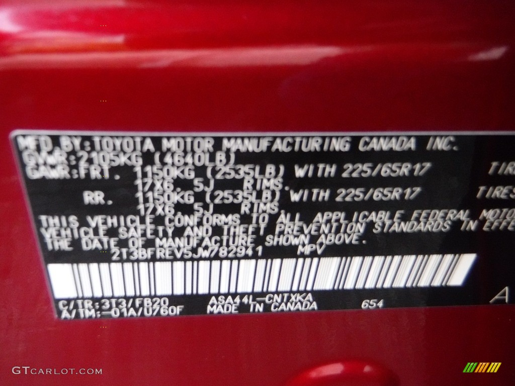 2018 RAV4 LE AWD - Ruby Flare Pearl / Black photo #27