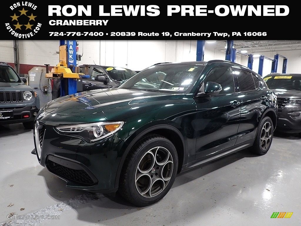 2019 Stelvio Ti AWD - Verde Visconti (Green) Metallic / Black photo #1