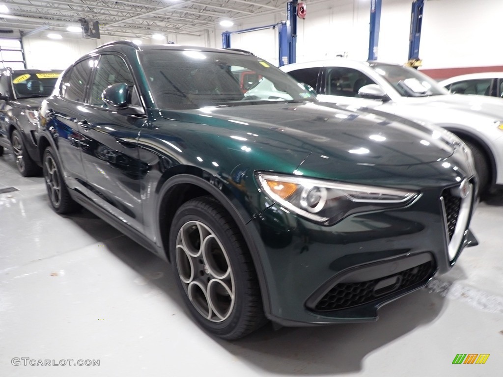 2019 Stelvio Ti AWD - Verde Visconti (Green) Metallic / Black photo #2