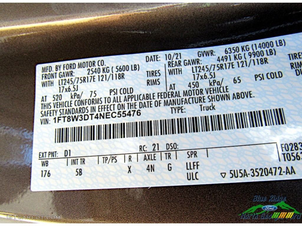 2022 F350 Super Duty Lariat Crew Cab 4x4 - Stone Gray / Black Onyx photo #24