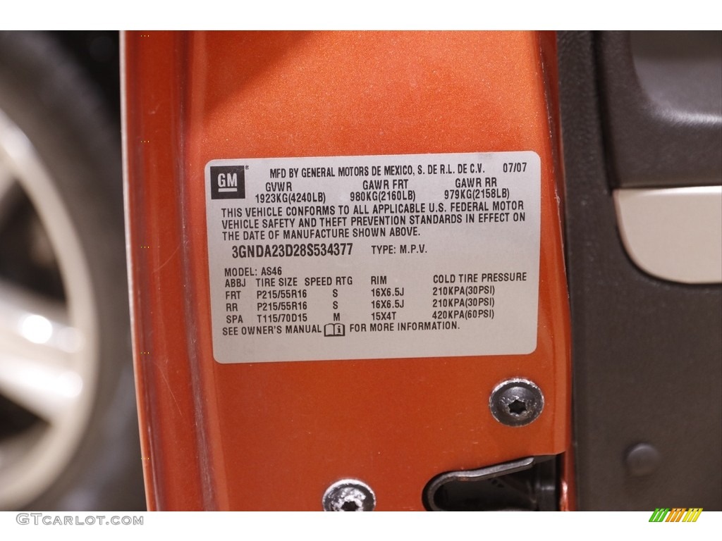 2008 HHR LT - Sunburst Orange II Metallic / Ebony Black photo #16